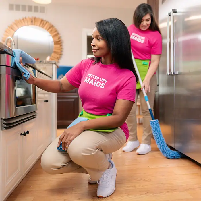 Better Life Home's professional cleaning team demonstrating why St. Louis families choose our eco-friendly house cleaning services. ISSA-certified cleaners use our plant-based Better Life products and HEPA vacuums to deliver superior results. Our award-winning team shows the quality that comes from being a Top Workplace with fully insured, background-checked professionals serving St. Louis since 2008.