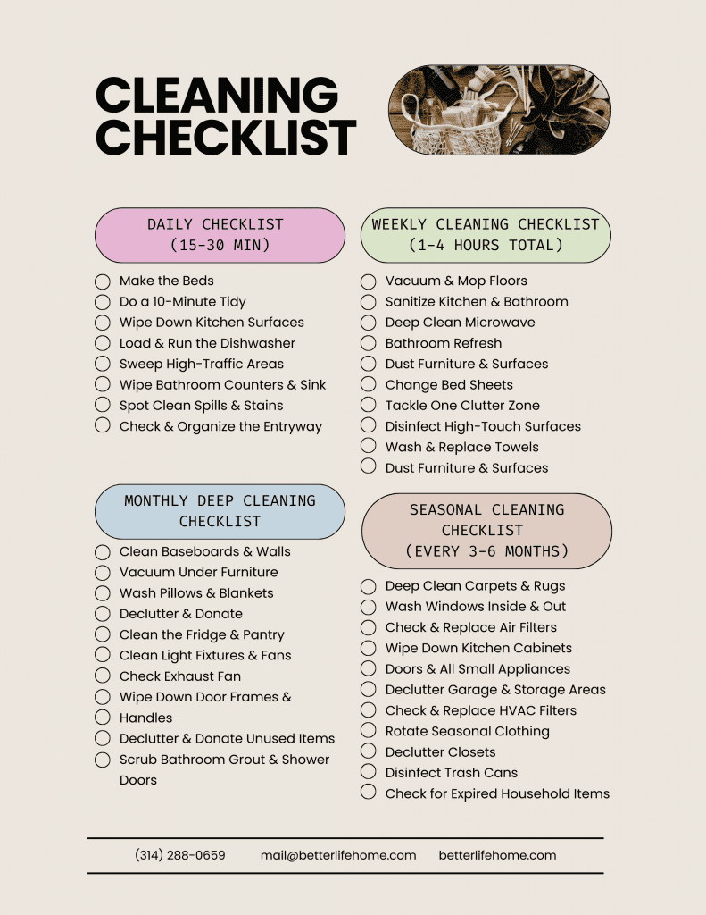 The Ultimate Cleaning Checklist for Busy Parents