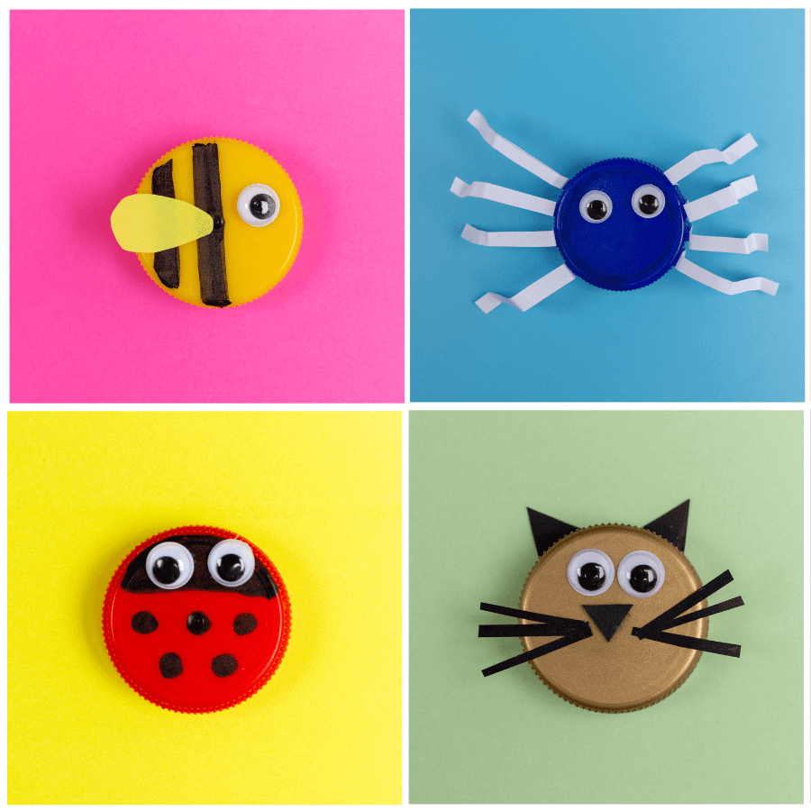 8. Recycled Bottle Cap Magnets