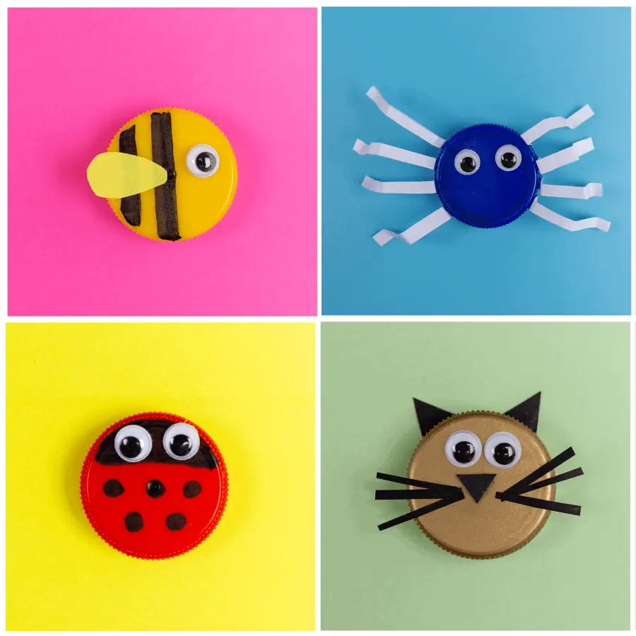 8. Recycled Bottle Cap Magnets