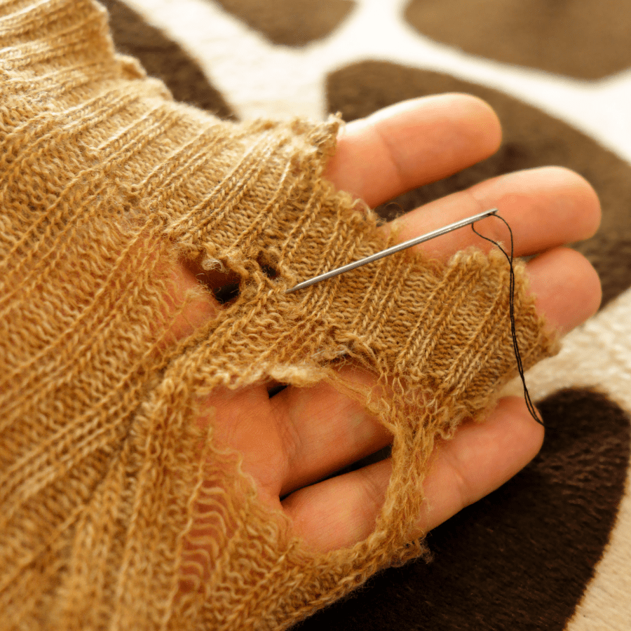 Reviving an Old Sweater with Colorful Darning