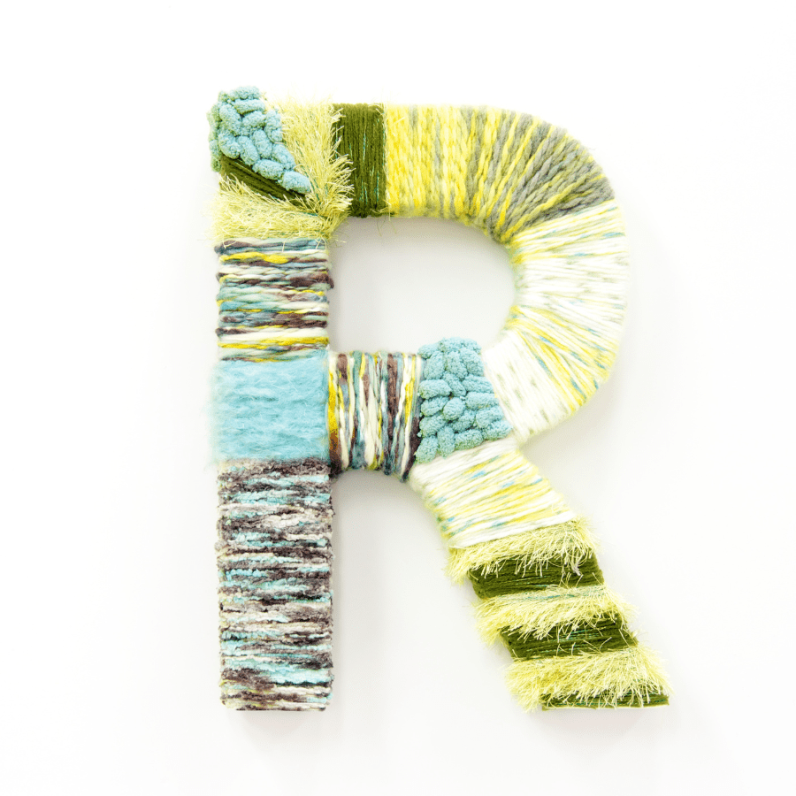 15. Colorful Yarn Wrapped Letters